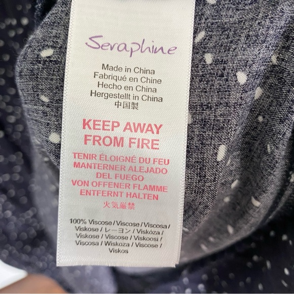 Seraphine Maternity Tiered Maxi Dress Small Navy White Dot - Picture 11 of 16